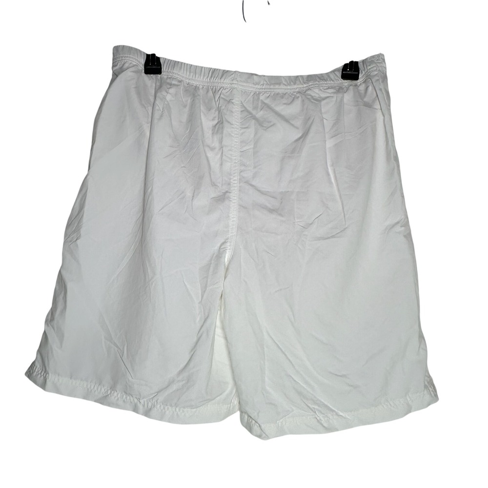 Lands End White Nylon Board Shorts Swim Trunks with Built-in Briefβ Womens 16